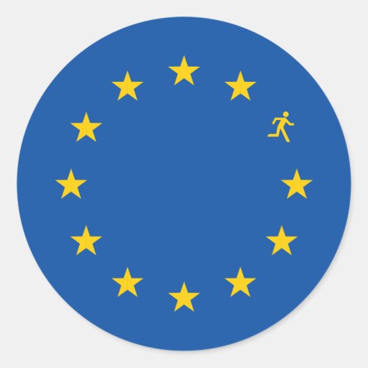 Brexit EU-vlag Ronde Sticker (Voorkant)