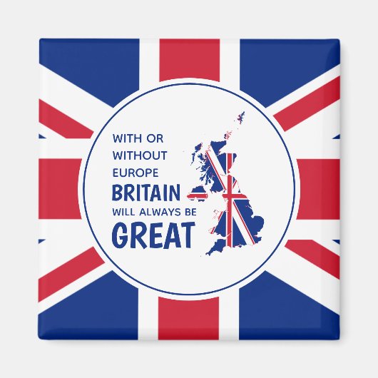 BREXIT UK Altijd Great Patriotic Union Jack Magneet (Voorkant)