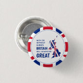 BREXIT UK Altijd Great Patriotic Union Jack Ronde Button 3,2 Cm (Voorkant /achterkant)