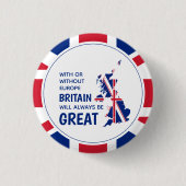 BREXIT UK Altijd Great Patriotic Union Jack Ronde Button 3,2 Cm (Voorkant)