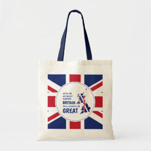 BREXIT UK Altijd Great UNION JACK Patriotic Tote Bag