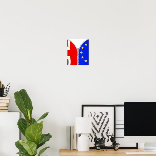 Brexit UK EU Split Zipper Poster (Thuiskantoor)