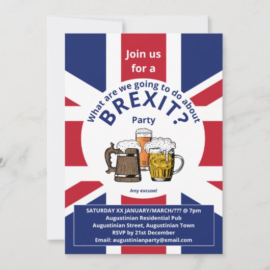 BREXIT Union Jack Groot-Brittannië Fun Party Kaart (Voorkant)