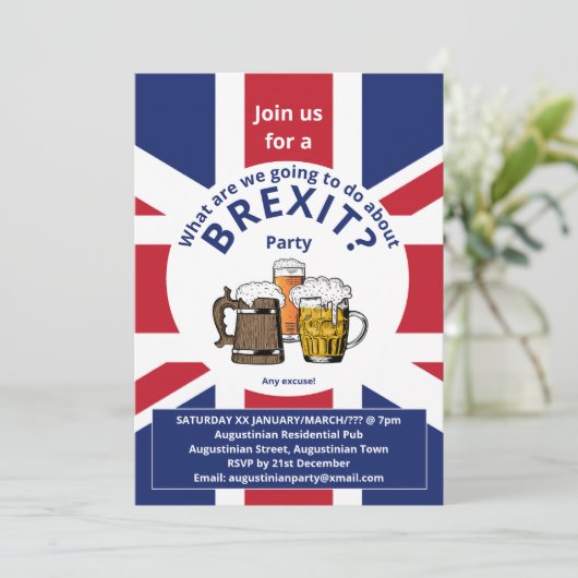 BREXIT Union Jack Groot-Brittannië Fun Party Kaart (Staand voorkant)
