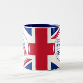 BREXIT UNION JACK Patriotic UK Altijd groot Tweekleurige Koffiemok (Center)