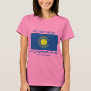 BREXIT Vaarwel Europa Hallo GEMEENSCHAP Roze T-shirt