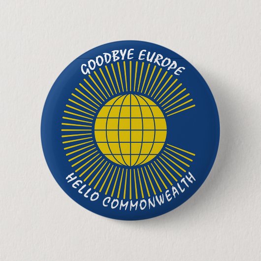 BREXIT Vaarwel Europa Hallo GEMEENSCHAPPELIJKE Ronde Button 5,7 Cm (Voorkant)