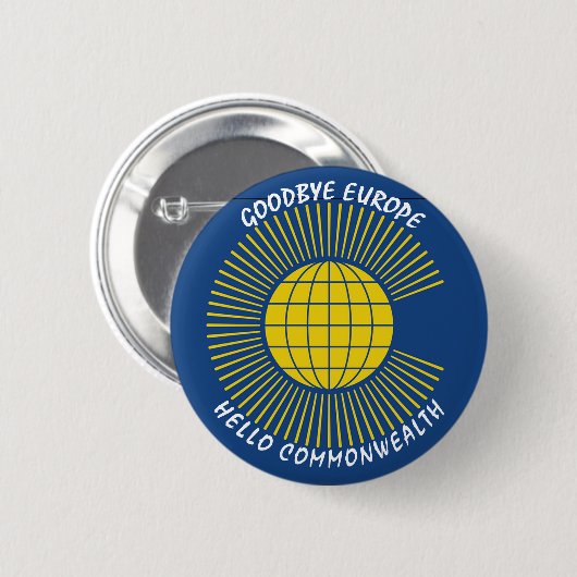 BREXIT Vaarwel Europa Hallo GEMEENSCHAPPELIJKE Ronde Button 5,7 Cm (Voorkant /achterkant)