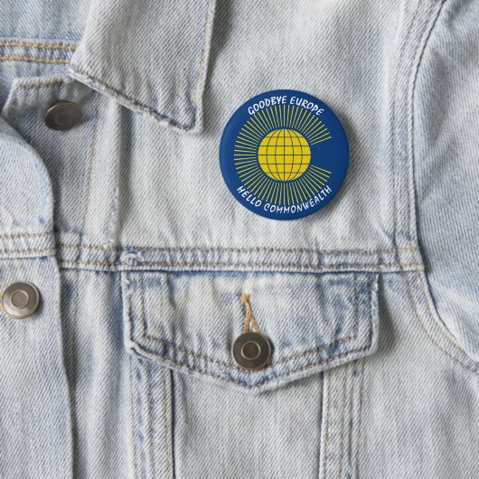 BREXIT Vaarwel Europa Hallo GEMEENSCHAPPELIJKE Ronde Button 5,7 Cm (In situ)