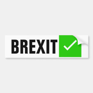 Brexitenteken met groene markering voor de bumper bumpersticker