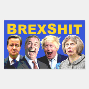 BREXSHIT, grappig anti-Brexit referendum bericht: Rechthoekige Sticker