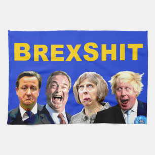 BREXSHIT, grappige anti-Brexit-referendumboodschap Theedoek