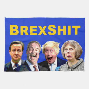 BREXSHIT, grappige anti-Brexit-referendumboodschap Theedoek