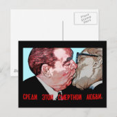Brezhnev & Honecker Kiss, East Side Gallery, Berli Briefkaart (Voorkant / Achterkant)