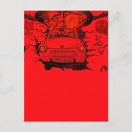 Brezhnev & Honecker, Trabant Car, Berlin - Red Briefkaart (Voorkant)