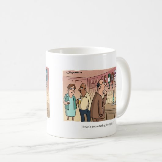 Brian denkt na over de optica koffiemok (Voorkant rechts)