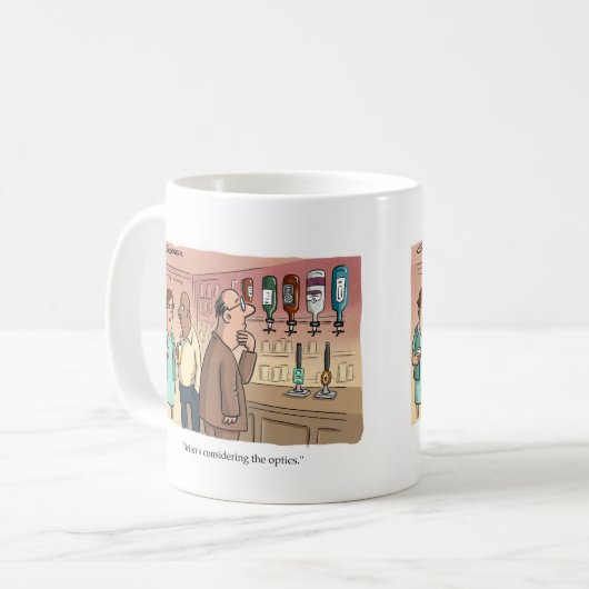 Brian denkt na over de optica koffiemok (Voorkant links)