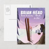 Brian Head, Iron county Utah, US Ski poster Briefkaart (Voorkant / Achterkant)