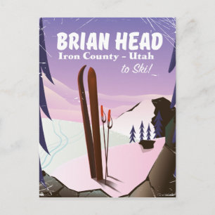 Brian Head, Iron county Utah, US Ski poster Briefkaart