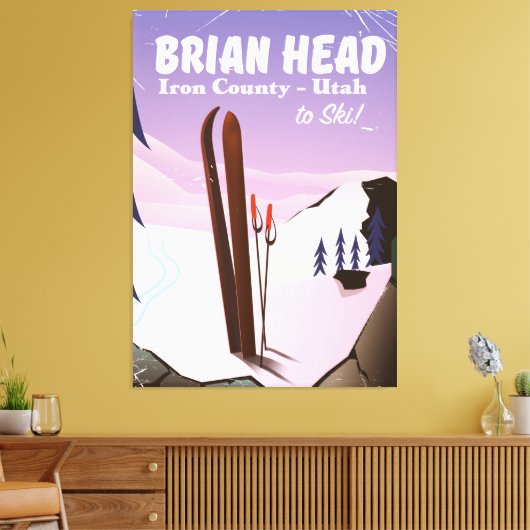 Brian Head, Iron county Utah, US Ski poster Canvas Afdruk (Insitu (Woonkamer))