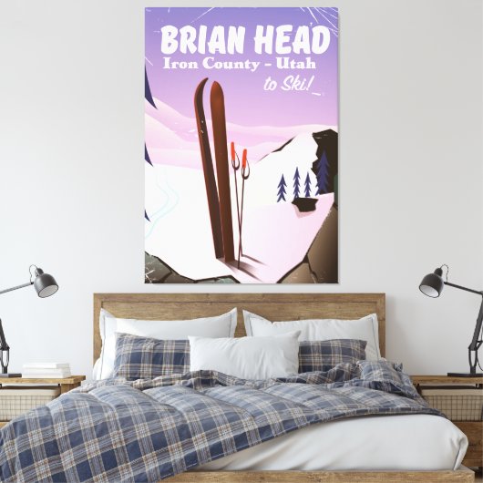 Brian Head, Iron county Utah, US Ski poster Canvas Afdruk (Insitu (Slaapkamer))