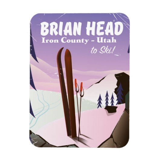 Brian Head, Iron county Utah, US Ski poster Magneet (Verticaal)