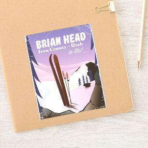 Brian Head, Iron county Utah, US Ski poster Sticker