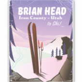 Brian Head, Iron county Utah, US Ski poster Sticker (Voorkant)