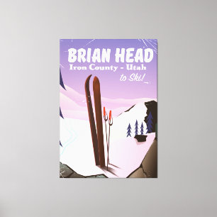 Brian Head, Iron county Utah, USA Ski-poster Canvas Afdruk