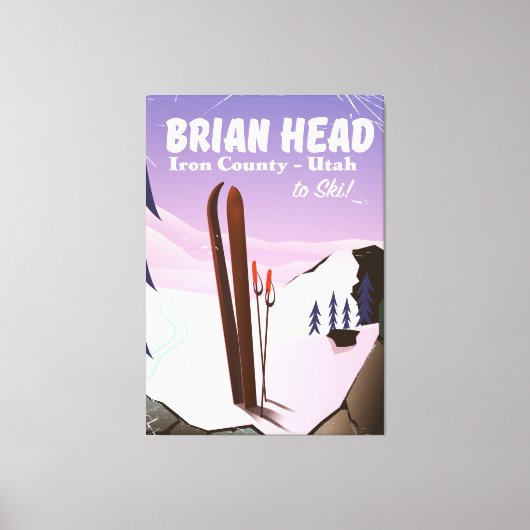 Brian Head, Iron county Utah, USA Ski-poster Canvas Afdruk (Voorkant)