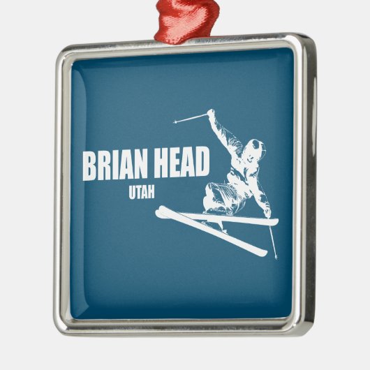 Brian Head Resort Utah Skier Metalen Ornament (Links)