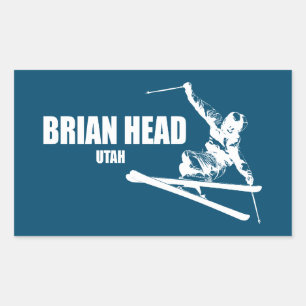 Brian Head Resort Utah Skier Rechthoekige Sticker