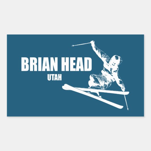 Brian Head Resort Utah Skier Rechthoekige Sticker (Voorkant)