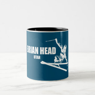 Brian Head Resort Utah Skier Tweekleurige Koffiemok