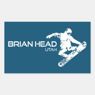 Brian Head Resort Utah Snowboarder Rechthoekige Sticker