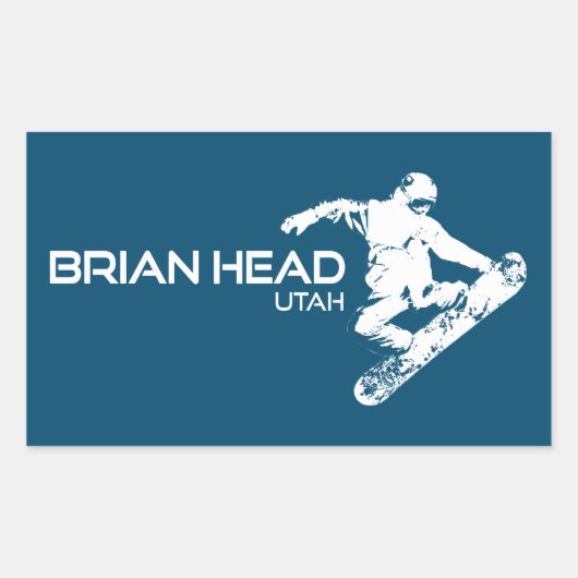 Brian Head Resort Utah Snowboarder Rechthoekige Sticker (Voorkant)