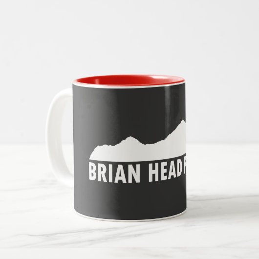Brian Head Utah alsjeblieft Tweekleurige Koffiemok (Voorkant links)