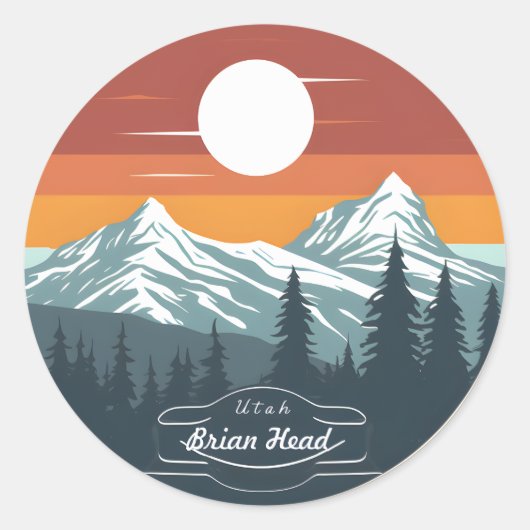 Brian Head Utah Berg Zonsondergang Stickers – Set (Voorkant)
