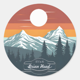 Brian Head Utah Mountain Sunset Stickers – Set of 