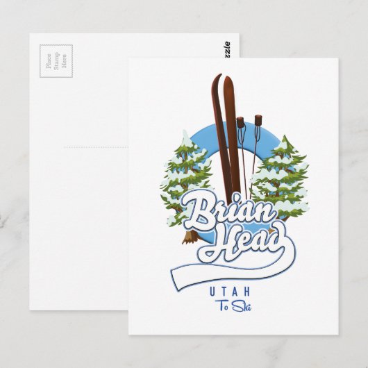 Brian Head Utah om logo te skiën Briefkaart (Voorkant / Achterkant)