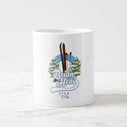 Brian Head Utah om logo te skiën Grote Koffiekop (Voorkant)
