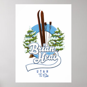 Brian Head Utah om logo te skien Poster