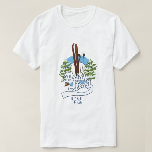 Brian Head Utah om logo te skiën T-shirt (Design voorkant)