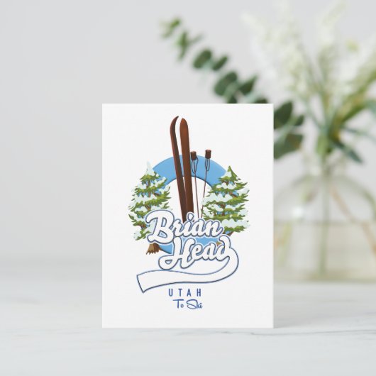 Brian Head Utah ski logo Briefkaart (Staand voorkant)