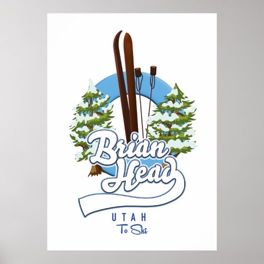 Brian Head Utah ski logo Poster (Voorkant)