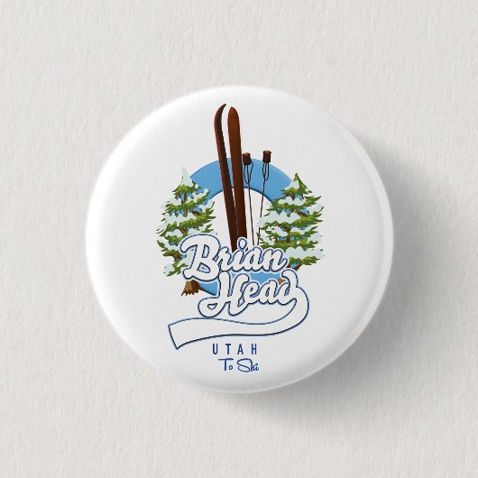 Brian Head Utah ski logo Ronde Button 3,2 Cm (Voorkant)