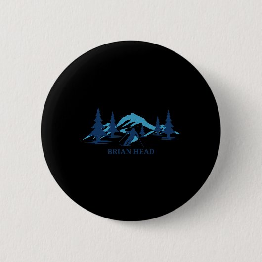 Brian Head Utah Ski Resort Skiër Ronde Button 5,7 Cm (Voorkant)