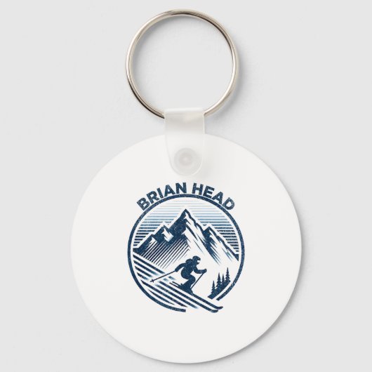 Brian head utah skigebied winterskiën sleutelhanger (Voorkant)