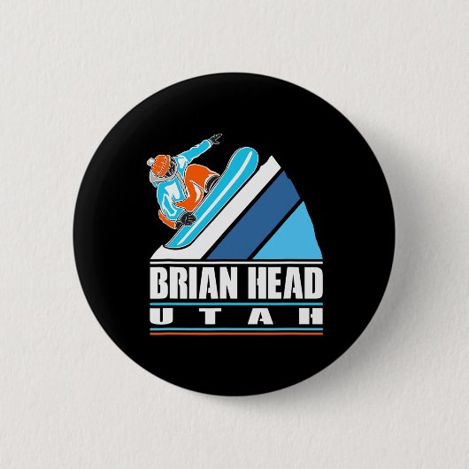 Brian Head Utah - snowboarder Ronde Button 5,7 Cm (Voorkant)