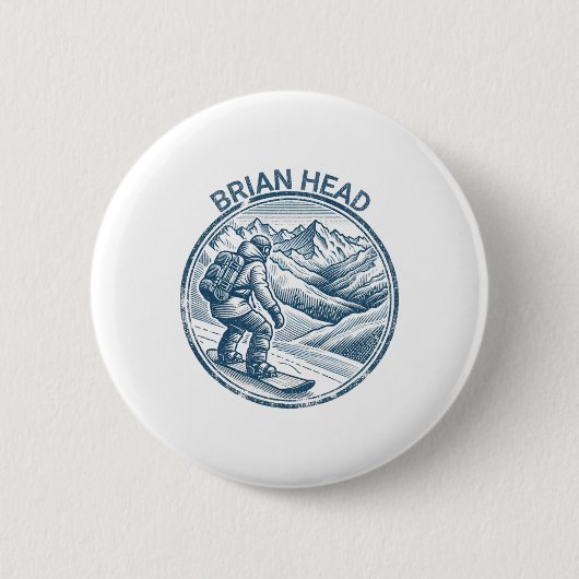 Brian Head Utah Snowboarder Ronde Button 5,7 Cm (Voorkant)